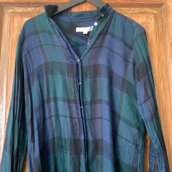 XS Black Watch Plaid Loft top - Picture 2 of 3